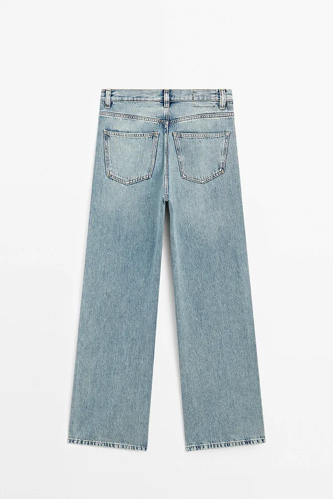 Широкие джинсы с высокой посадкой MASSIMO DUTTI