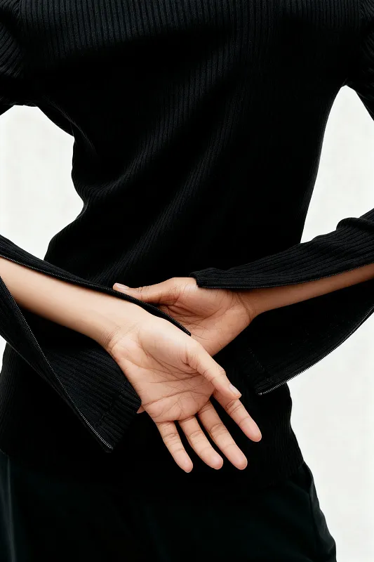 Хлопковый лонгслив в рубчик ARKET Хлопковый лонгслив в рубчик ARKET