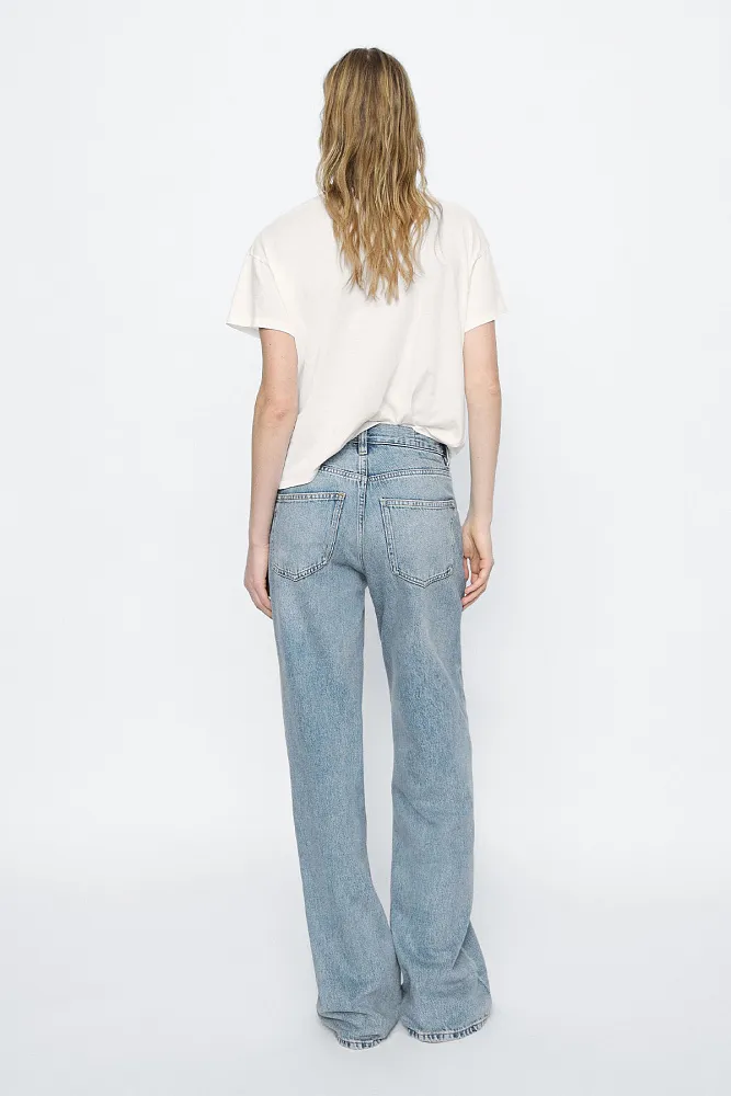 Широкие джинсы с высокой посадкой MASSIMO DUTTI