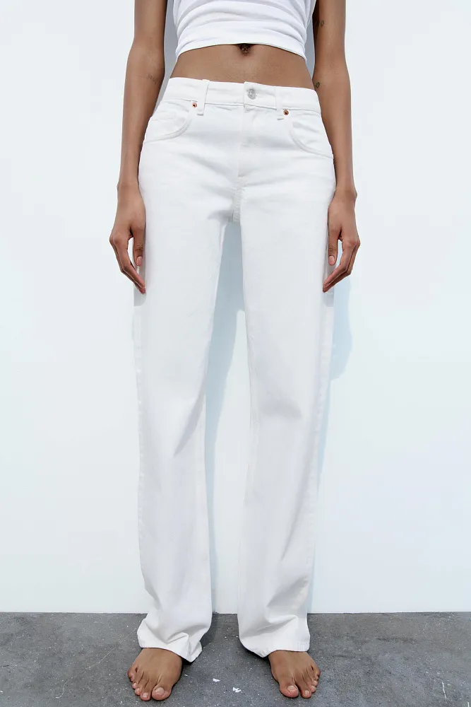 Широкие джинсы TRF со средней посадкой ZARA