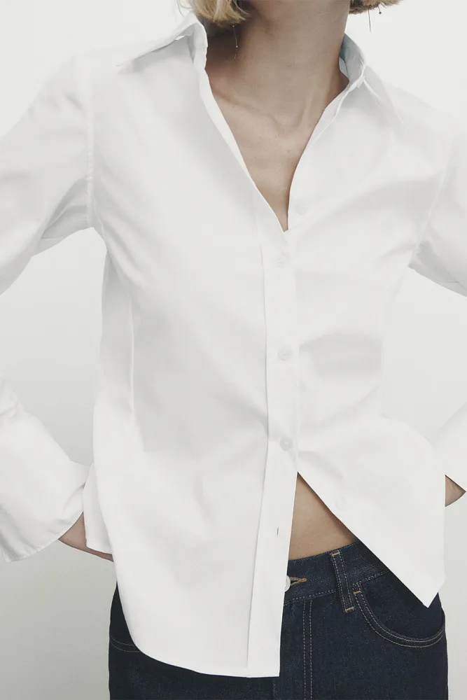 Рубашка из эластичного поплина MASSIMO DUTTI