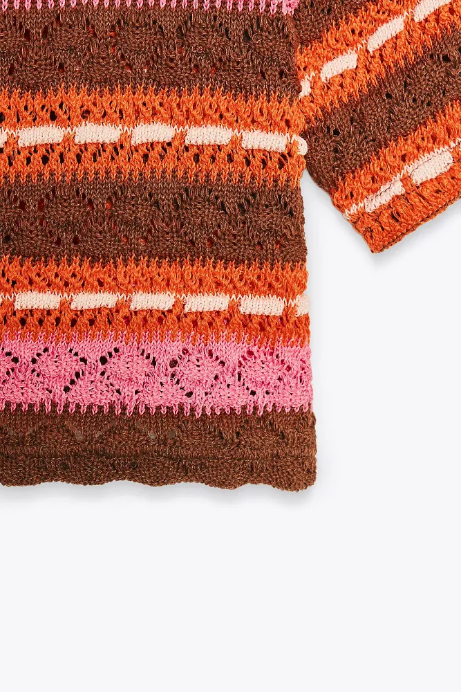 Жаккардовый топ-поло ZARA