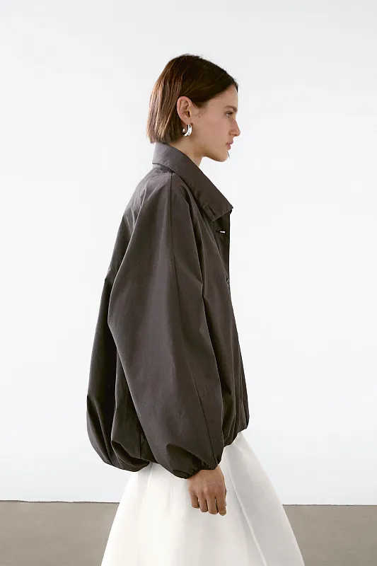 Объемная парка из смесового хлопка MASSIMO DUTTI   Объемная парка из смесового хлопка MASSIMO DUTTI