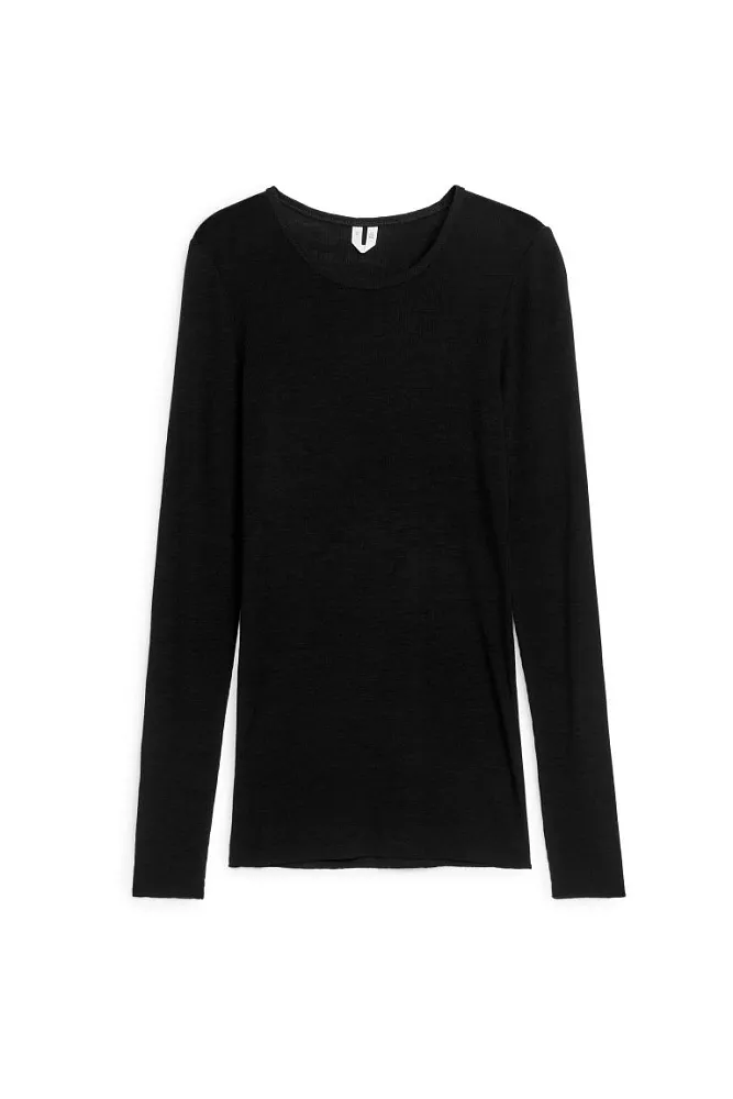 Шерстяной лонгслив в рубчик ARKET