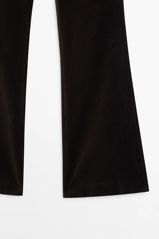 Брюки-клеш из бархата MASSIMO DUTTI