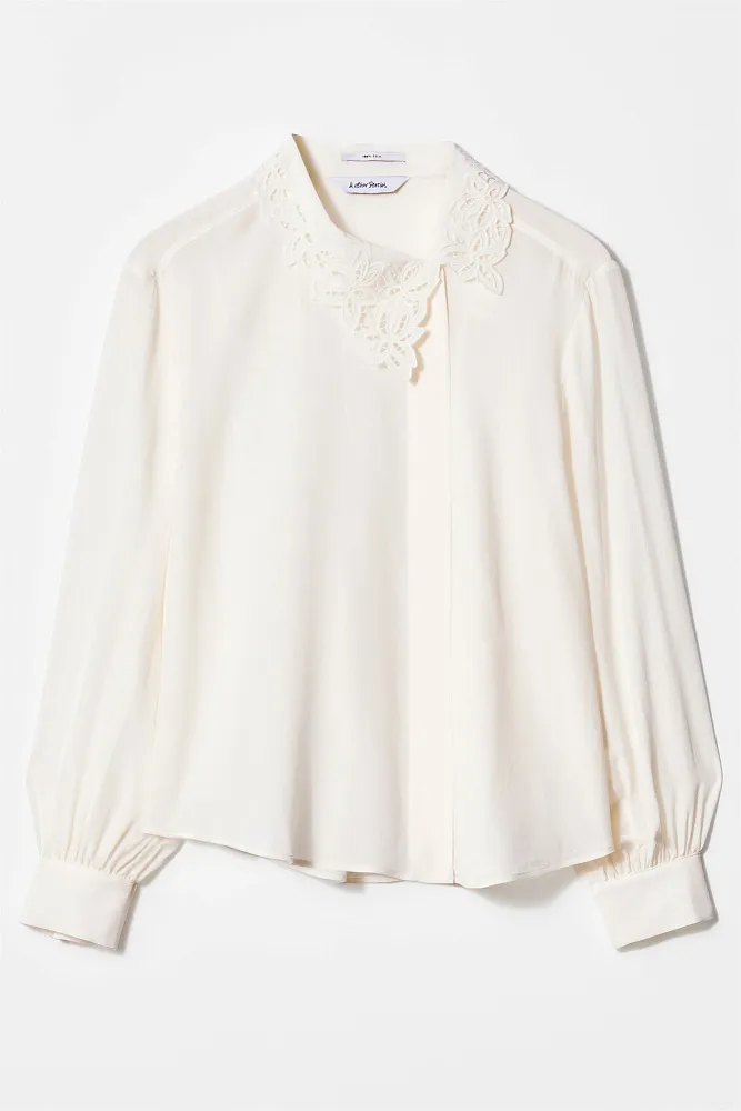 Шелковая блуза с асимметричным воротником & OTHER STORIES