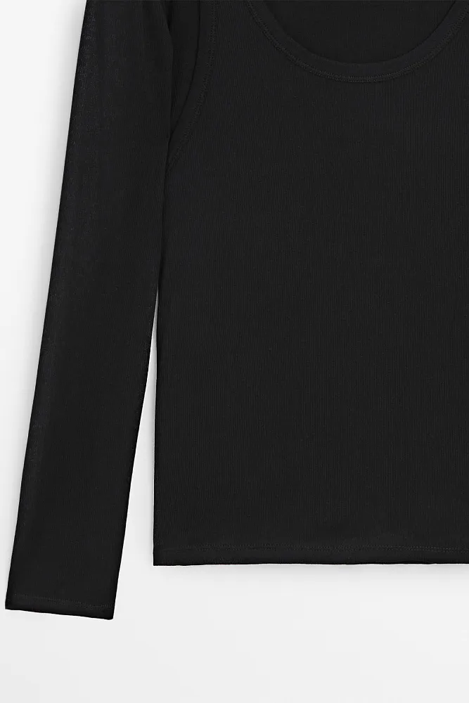 Лонгслив в рубчик MASSIMO DUTTI