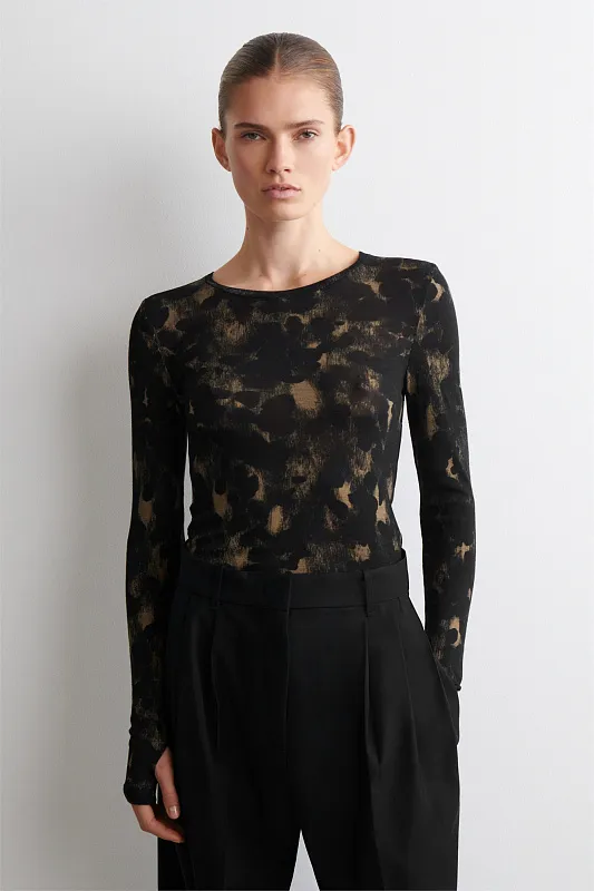 Лонгслив из тонкой мериносовой шерсти