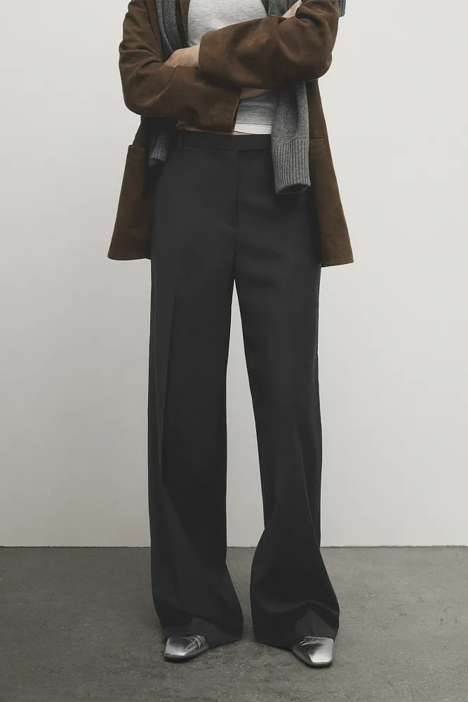 Костюмные брюки из шерсти MASSIMO DUTTI