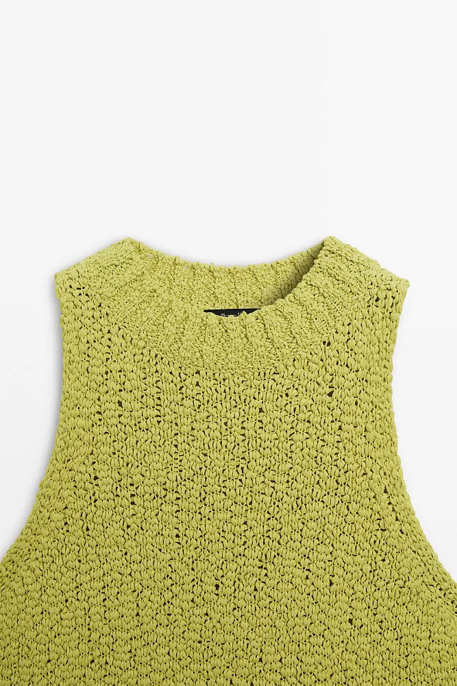 Вязаный топ с американской проймой MASSIMO DUTTI