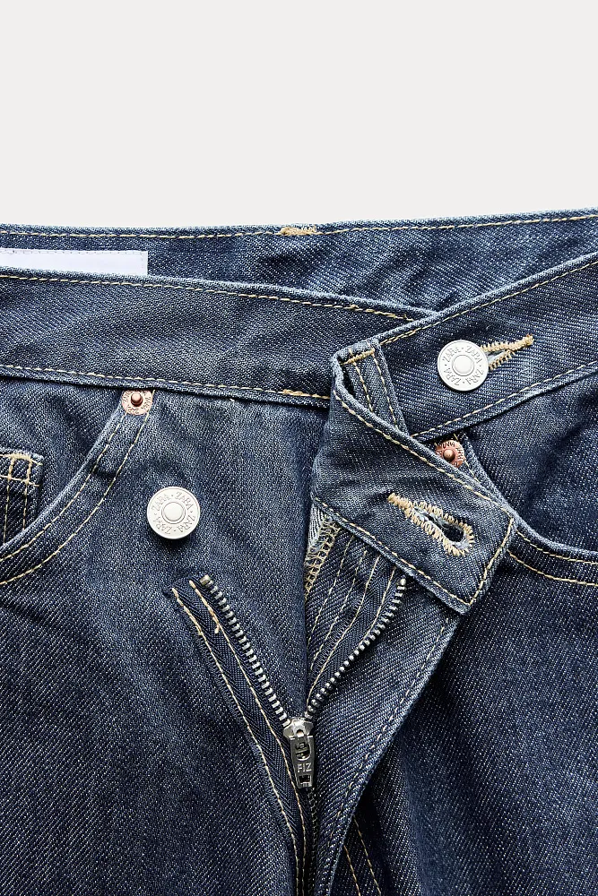 Широкие джинсы TRF с асимметричной молнией ZARA