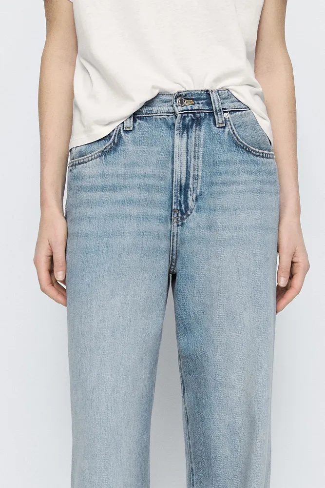 Широкие джинсы с высокой посадкой MASSIMO DUTTI