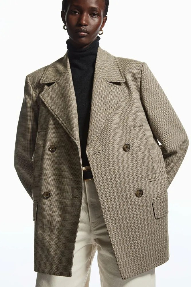 Двубортный пиджак в клетку COS