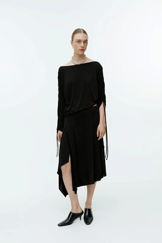 Асимметричная юбка миди