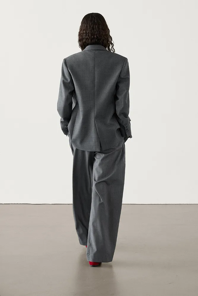 Прямые шерстяные брюки MASSIMO DUTTI