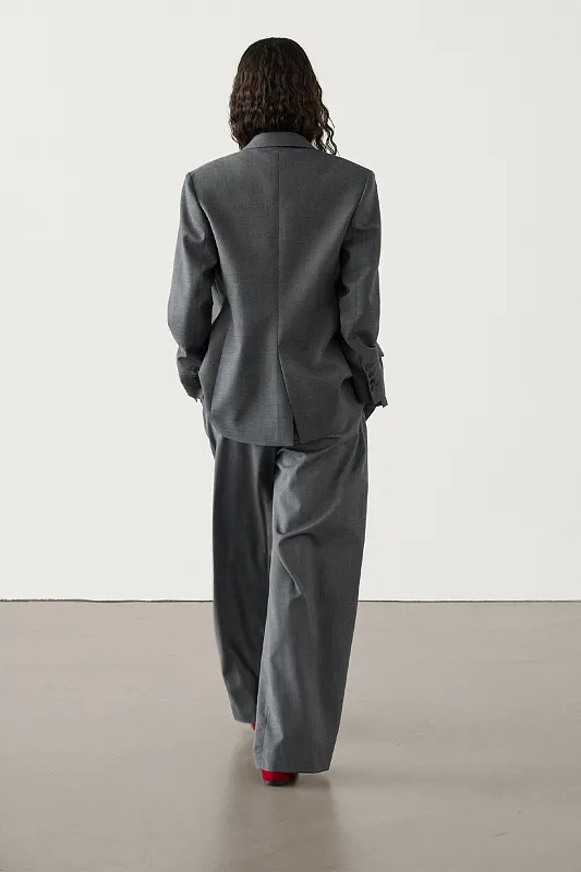 Прямые шерстяные брюки MASSIMO DUTTI Прямые шерстяные брюки MASSIMO DUTTI