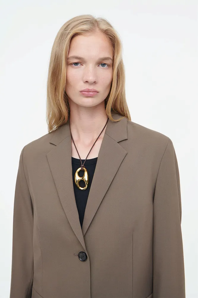 Однобортный пиджак из шерсти COS