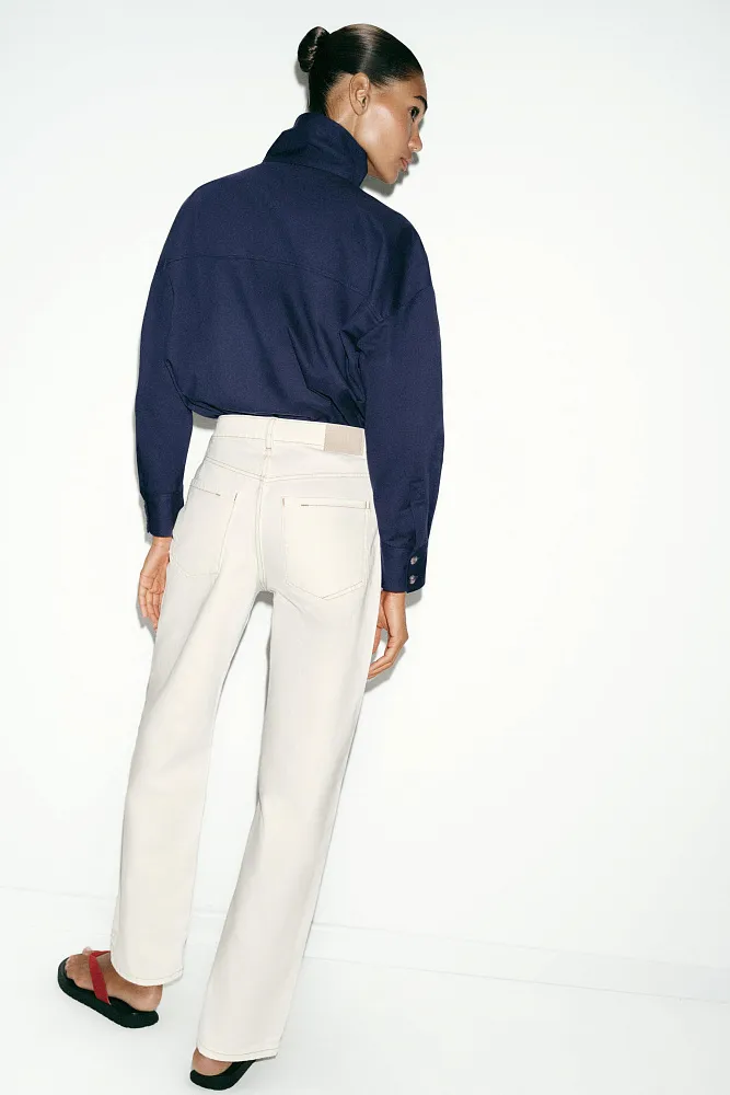 Прямые джинсы с высокой посадкой ZARA