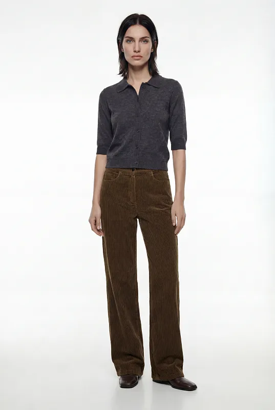 Широкие вельветовые брюки