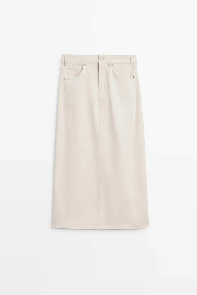 Джинсовая юбка миди MASSIMO DUTTI