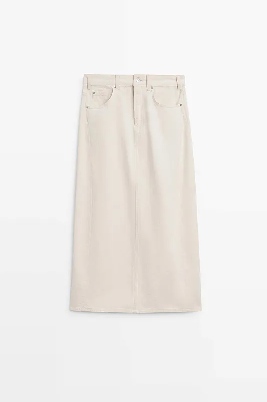 Джинсовая юбка миди MASSIMO DUTTI Джинсовая юбка миди MASSIMO DUTTI