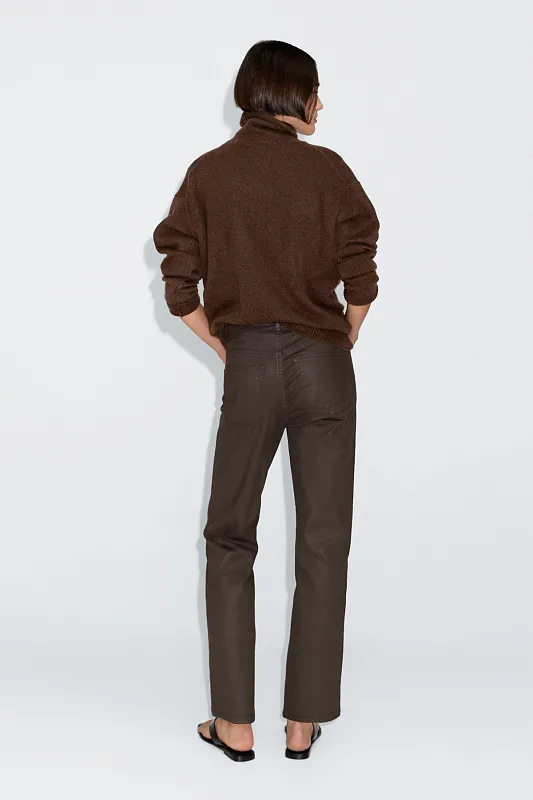 Брюки прямого кроя с высокой посадкой MASSIMO DUTTI   Брюки прямого кроя с высокой посадкой MASSIMO DUTTI