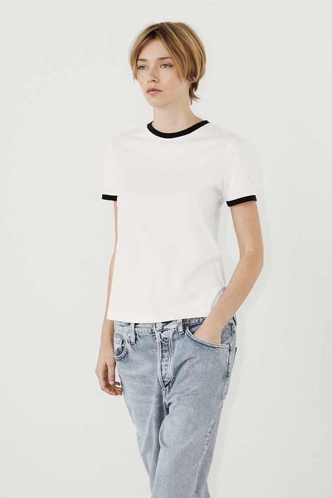 Футболка с контрастными деталями MASSIMO DUTTI