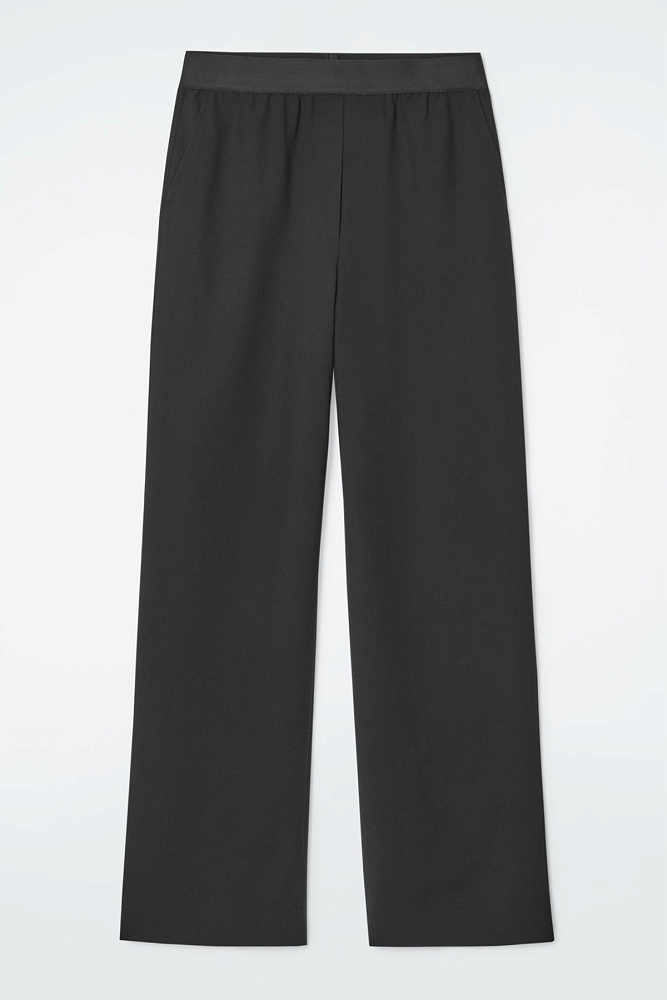 Шерстяные брюки с эластичным поясом COS