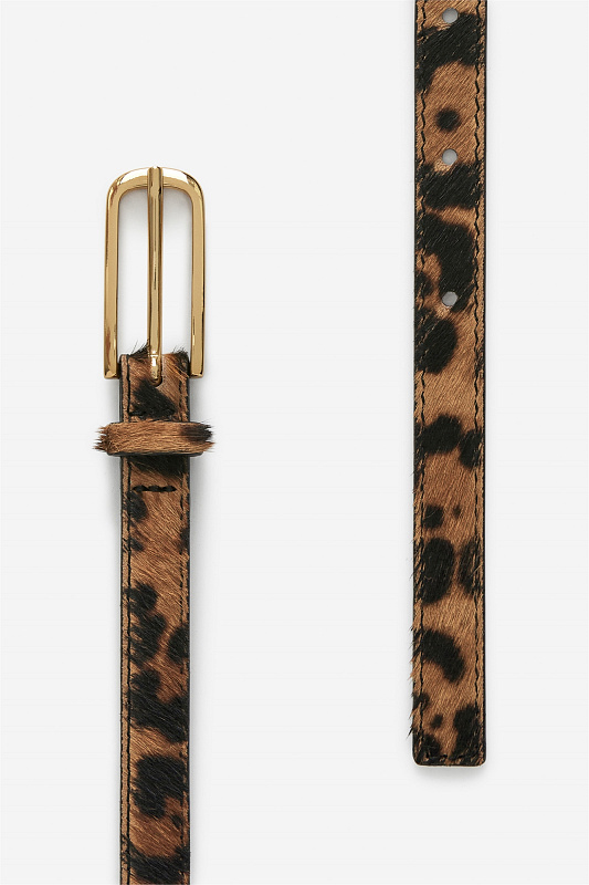 Кожаный ремень с леопардовым принтом ARKET Кожаный ремень с леопардовым принтом ARKET