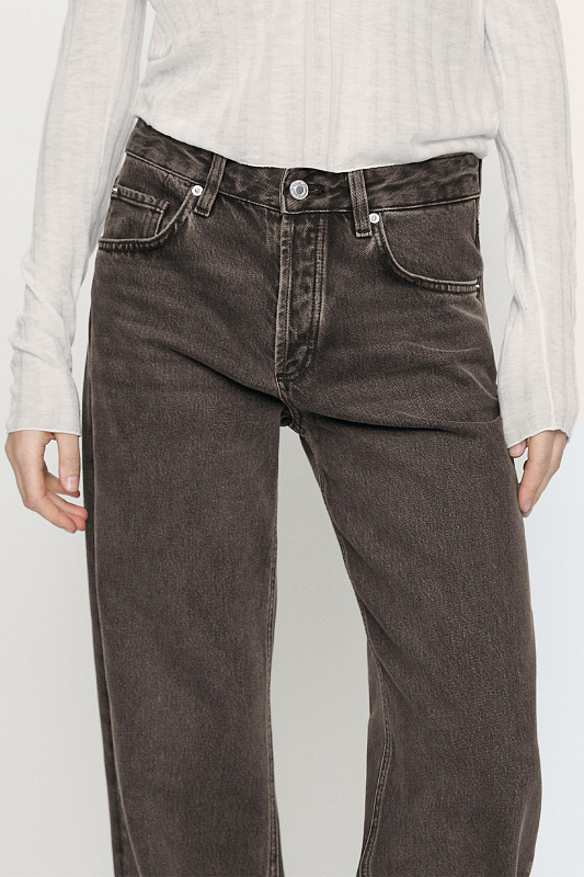 Широкие джинсы со средней посадкой MASSIMO DUTTI Широкие джинсы со средней посадкой MASSIMO DUTTI