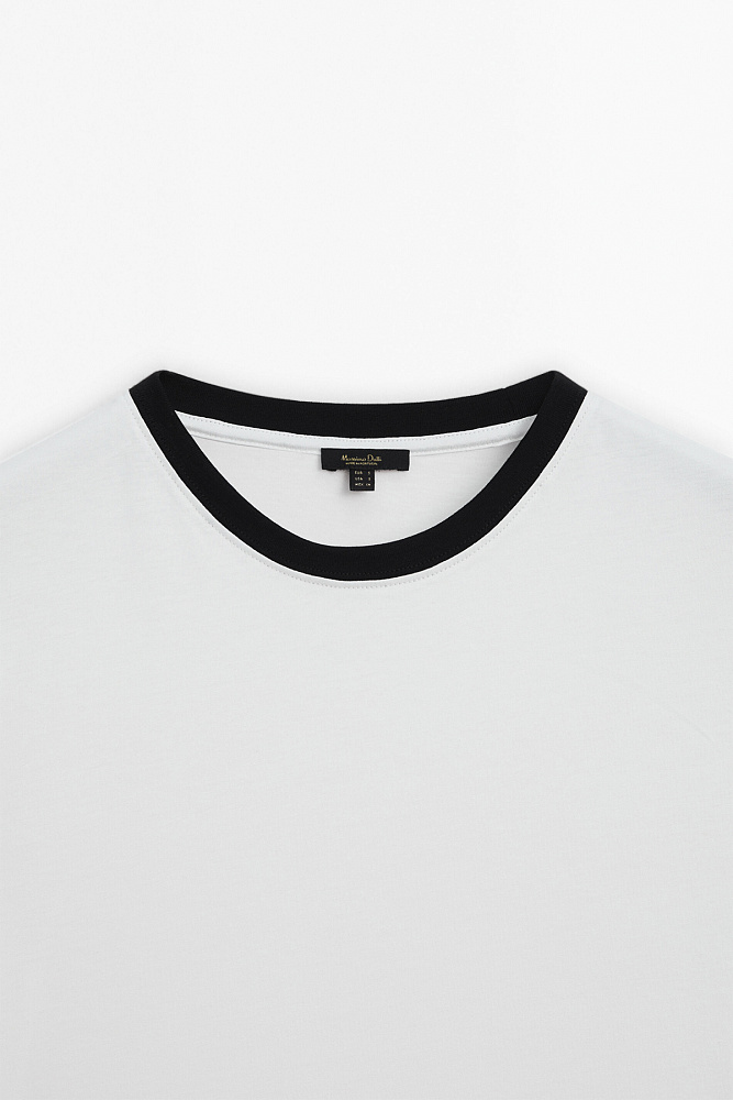 Футболка с контрастными деталями MASSIMO DUTTI
