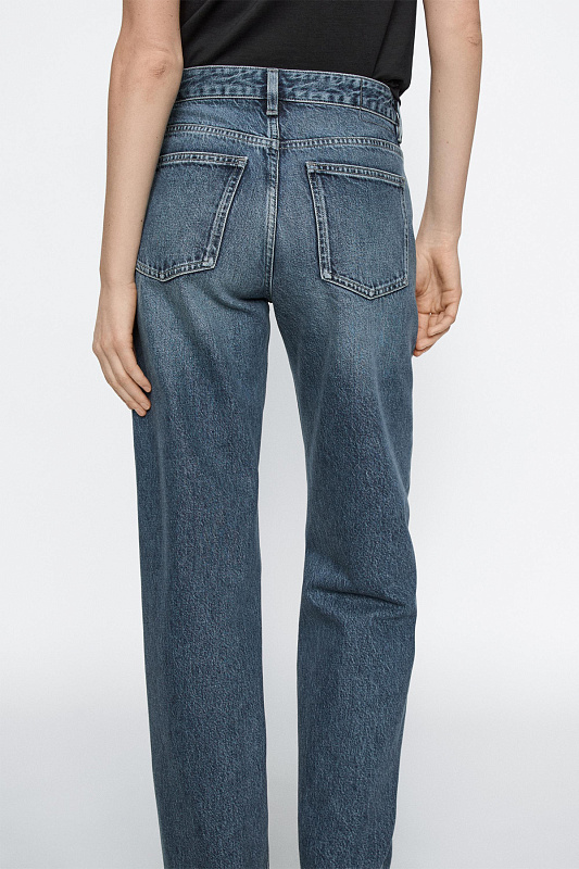 Широкие джинсы со средней посадкой MASSIMO DUTTI Широкие джинсы со средней посадкой MASSIMO DUTTI