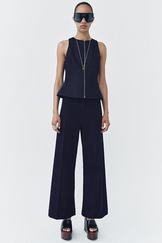 Широкие джинсы с высокой посадкой Широкие джинсы с высокой посадкой