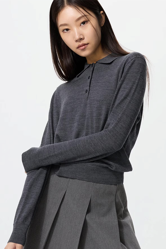 Джемпер-поло из 100% мериноса Джемпер-поло из 100% мериноса