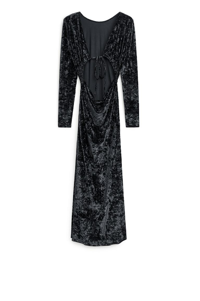 Бархатное платье с завязками ARKET