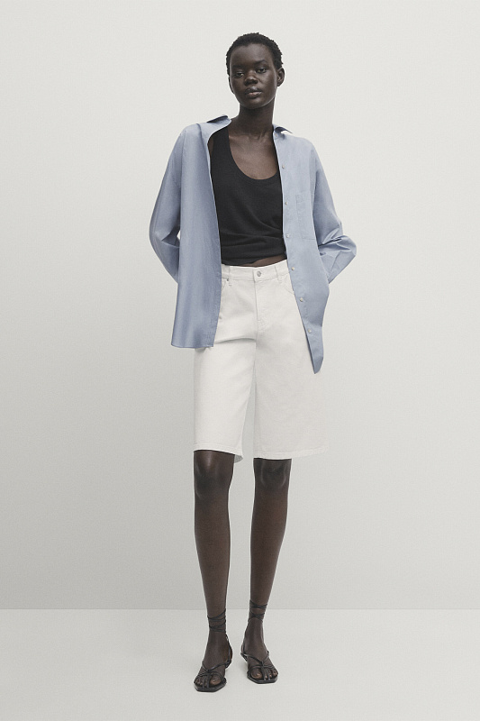 Джинсовые шорты-бермуды Джинсовые шорты-бермуды