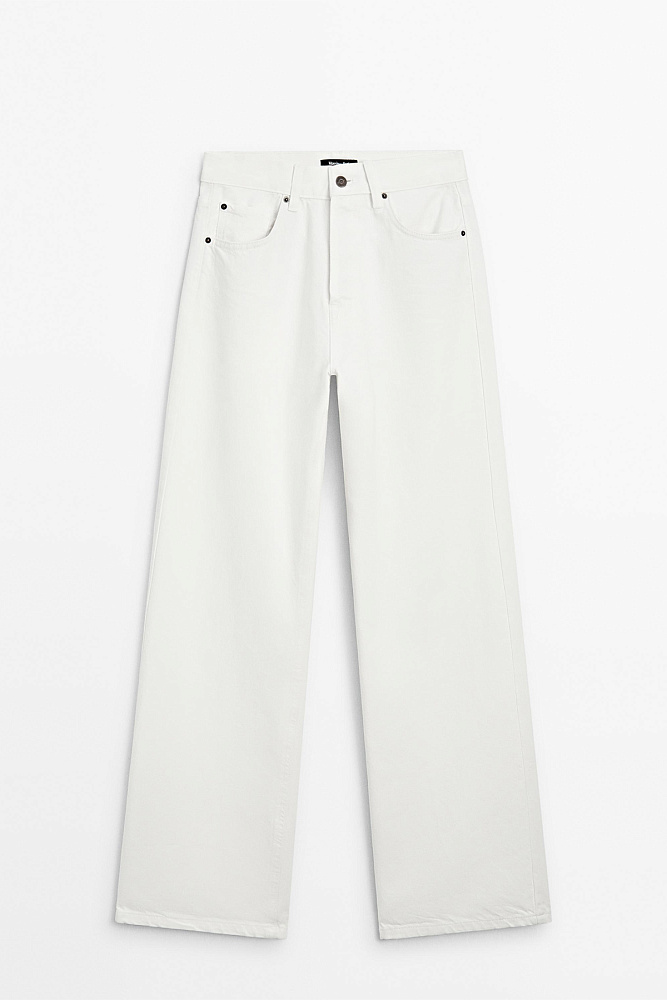 Прямые джинсы с завышенной посадкой MASSIMO DUTTI