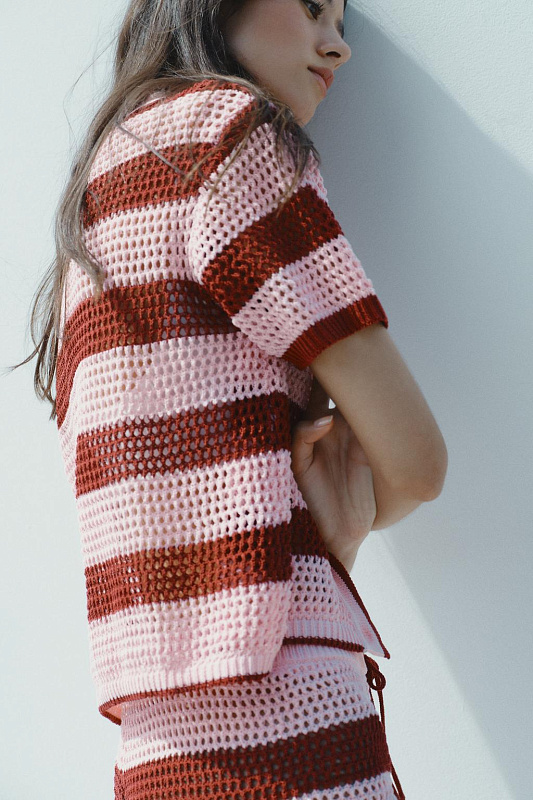 Вязаный топ-поло ZARA Вязаный топ-поло ZARA