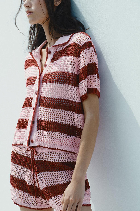 Вязаный топ-поло ZARA Вязаный топ-поло ZARA