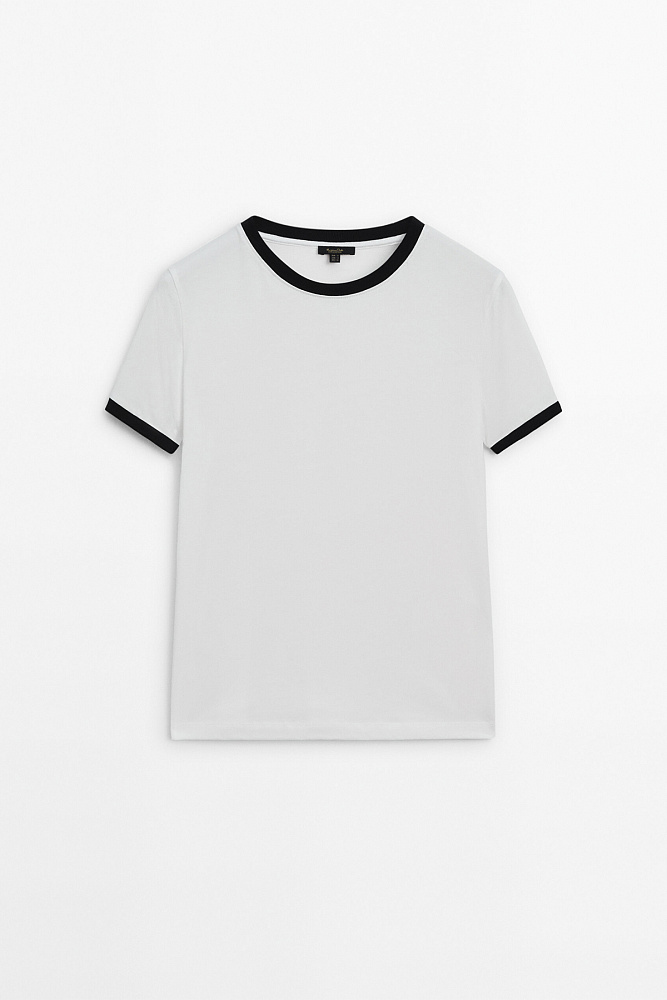 Футболка с контрастными деталями MASSIMO DUTTI