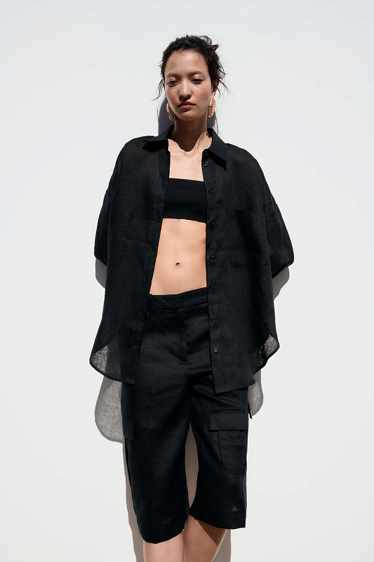 Льняные шорты бермуды ZARA Льняные шорты бермуды ZARA