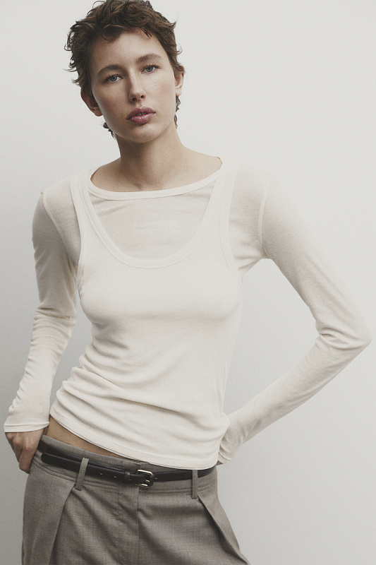 Лонгслив в рубчик Лонгслив в рубчик