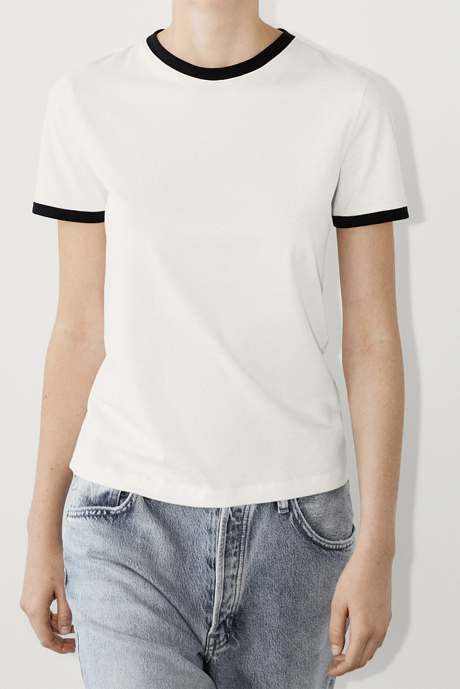 Футболка с контрастными деталями MASSIMO DUTTI