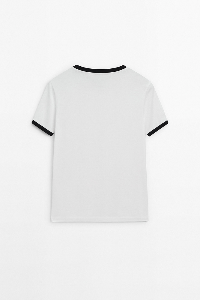 Футболка с контрастными деталями MASSIMO DUTTI