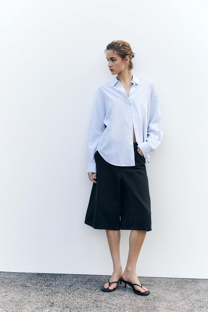 Рубашка oversize из льняной смеси