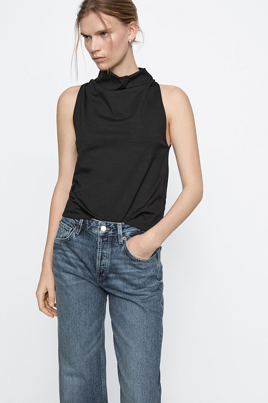 Широкие джинсы со средней посадкой MASSIMO DUTTI Широкие джинсы со средней посадкой MASSIMO DUTTI