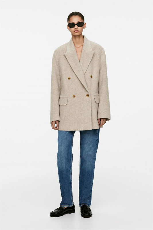 Двубортный пиджак из шерсти