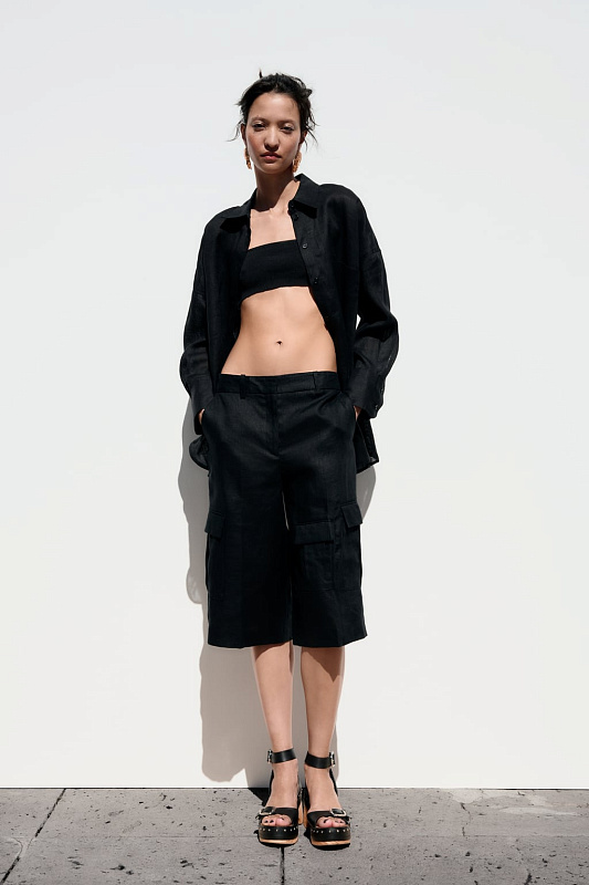 Льняные шорты бермуды Льняные шорты бермуды