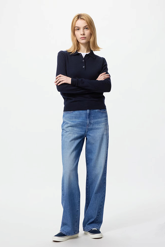 Джемпер-поло из 100% мериноса UNIQLO Джемпер-поло из 100% мериноса UNIQLO