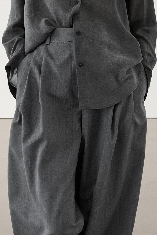 Прямые шерстяные брюки MASSIMO DUTTI Прямые шерстяные брюки MASSIMO DUTTI